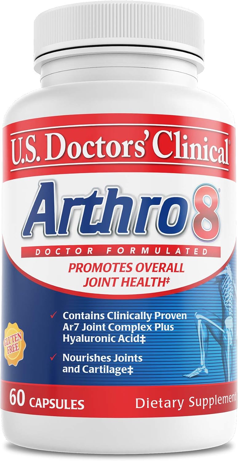 U.S. Doctors' Clinical Arthro-7 Joint Support Supplement - 60 Capsules | Clinically proven AR7 blend with turmeric, collagen, MSM & bromelain for healthy joints and mobility.* 60 capsules.
