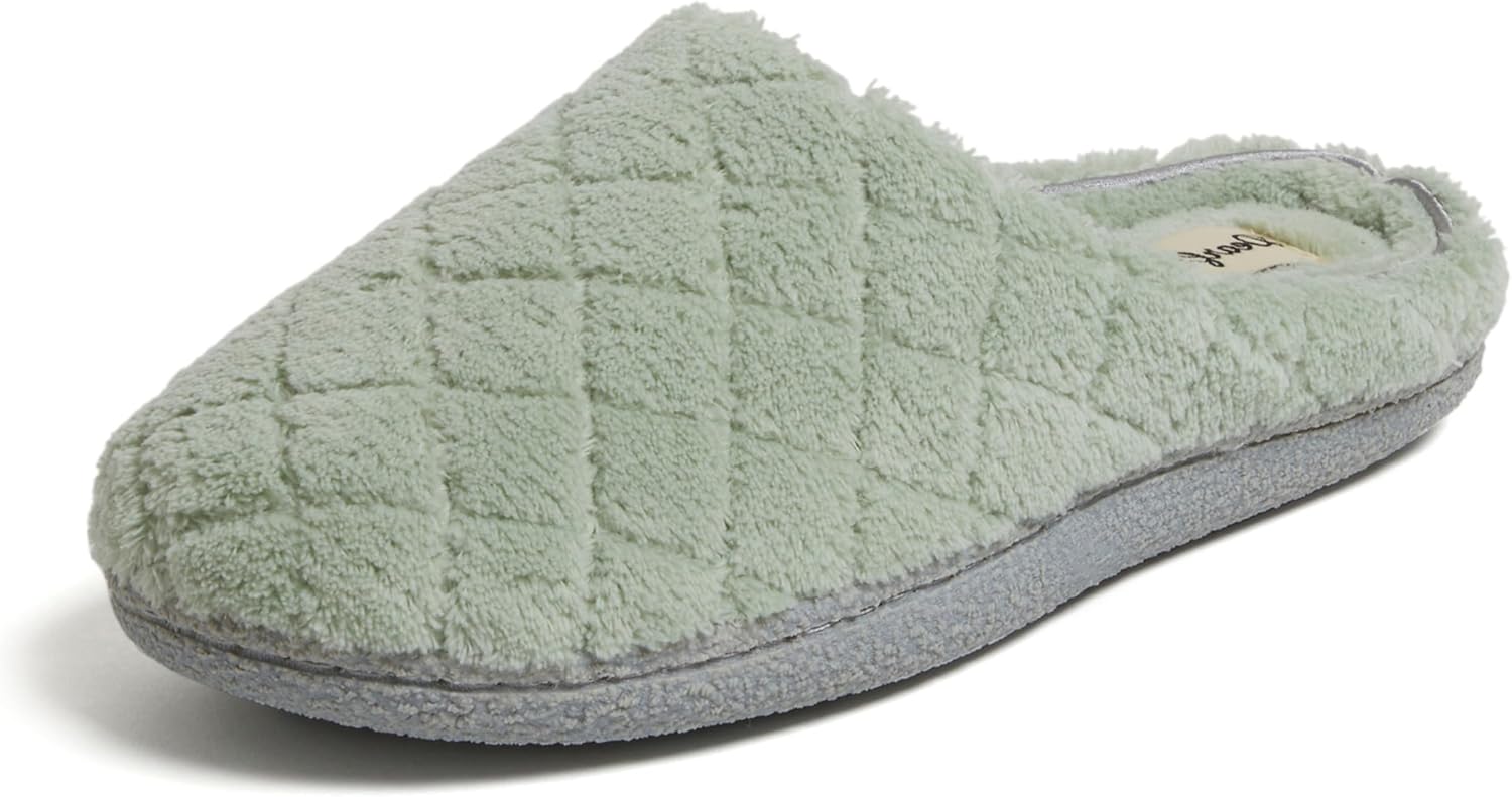 Leslie Terry Clog House Shoes with Memory Foam, Indoor Slippers with Wide Widths