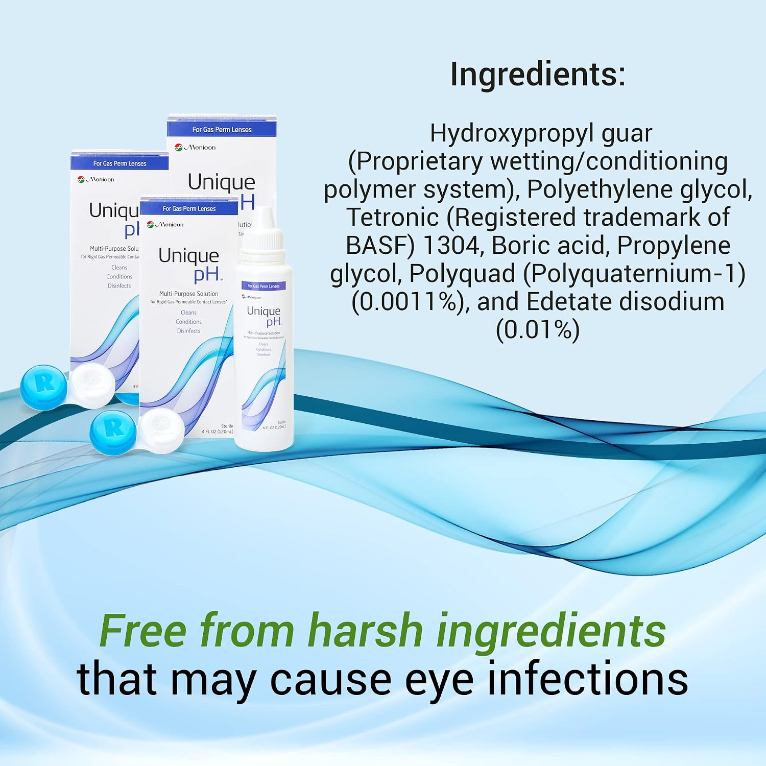 Menicon Unique pH Multipurpose Contact Lens Solution with Lens Case 4 fl oz