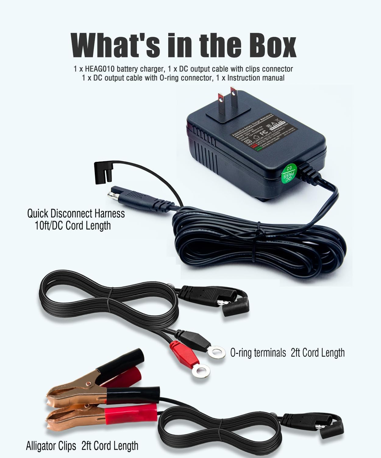 Heagstat HEAG020 Trickle Battery Charger, 12V 2000mA Battery Maintainer