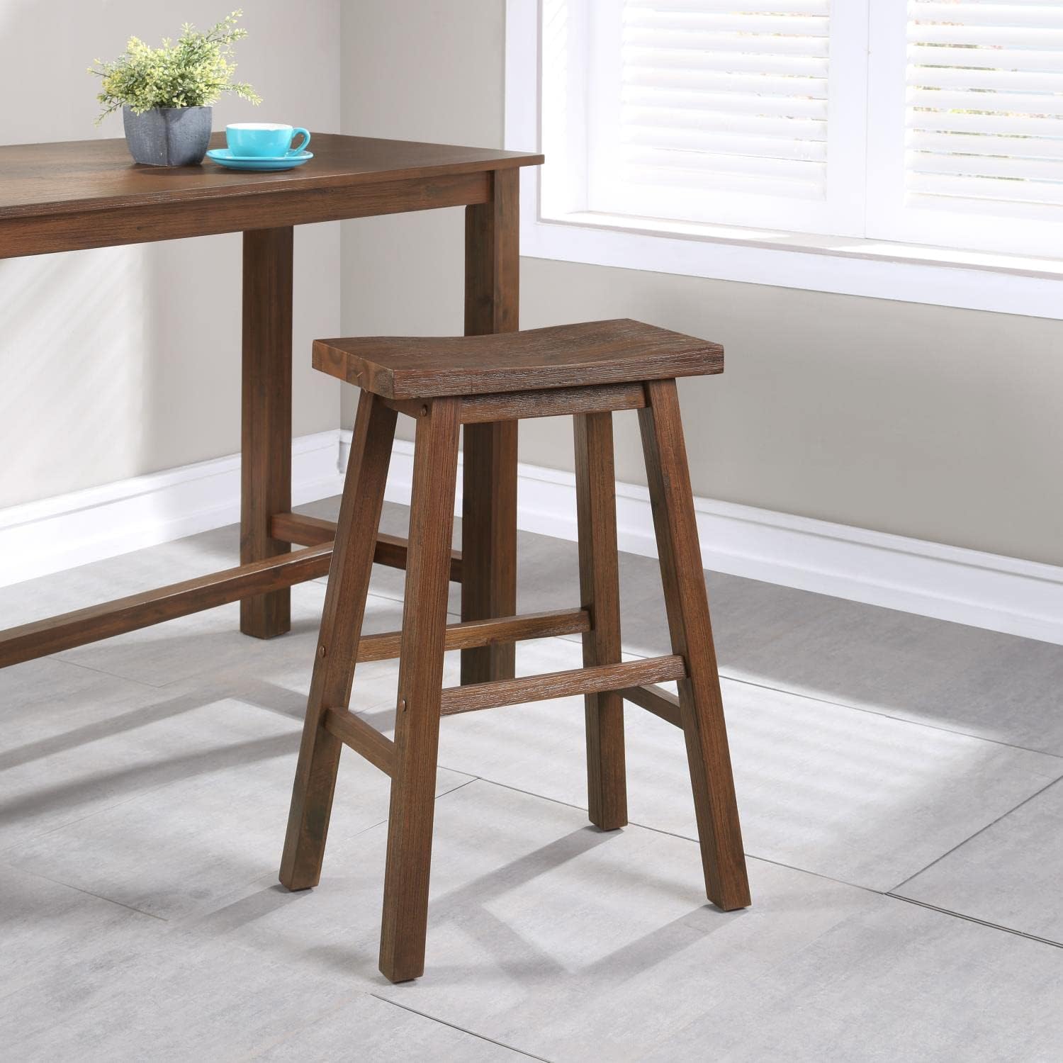 Boraam Sonoma Saddle Stool, Chestnut