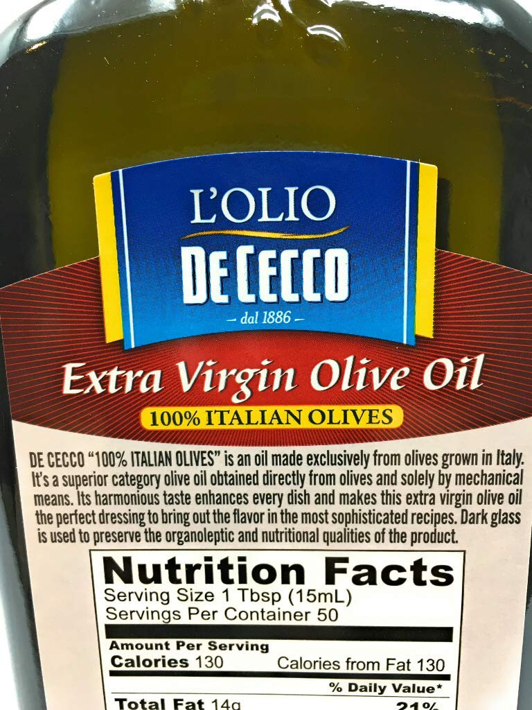 De Cecco Extra Virgin Olive Oil, Classico, Cold Extraction, Great for Cooking & Smooth Taste, 16.9 Fl Oz