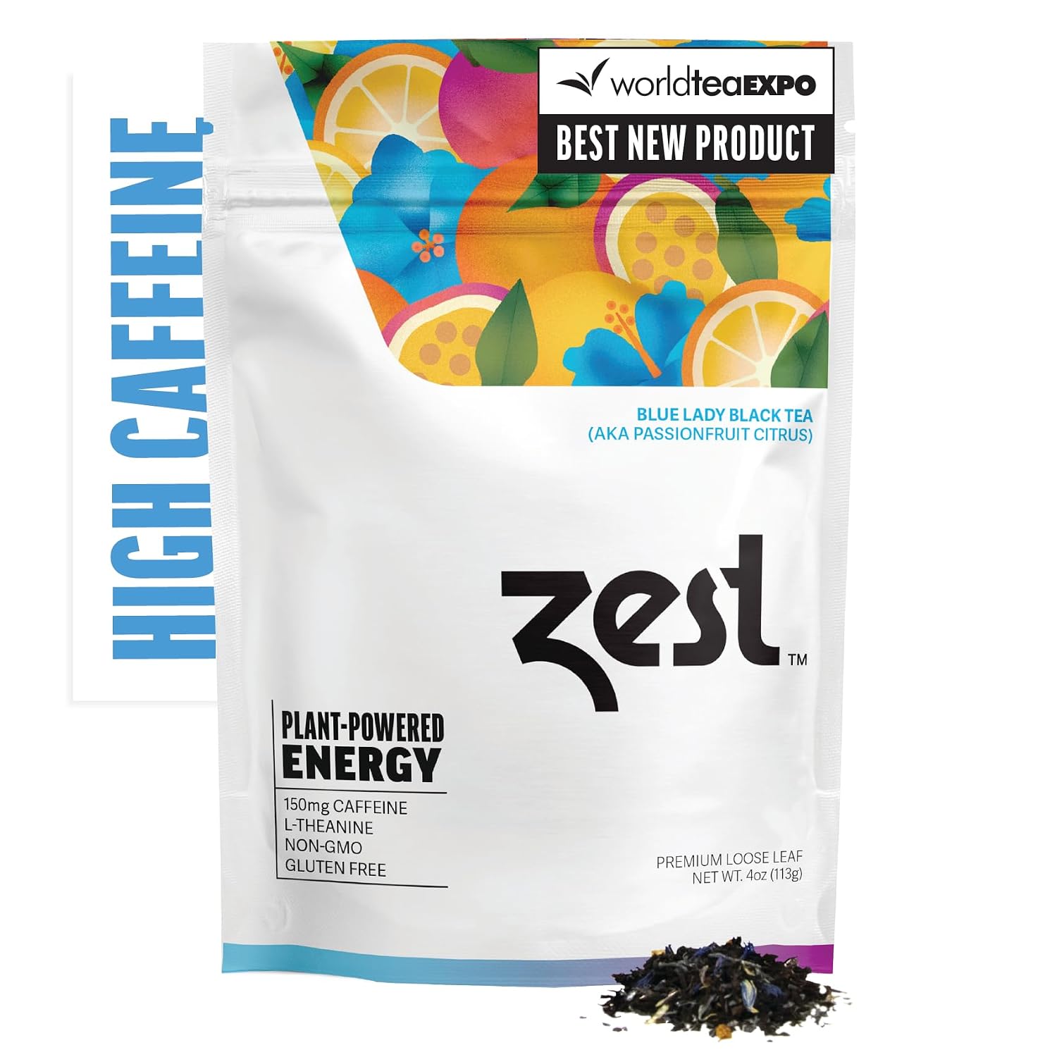 Zest Energy Green Tea – Pomegranate Mojito High Caffeine Tea Bags for Focus & Morning Energy – Natural Caffeinated Tea with 135mg Caffeine – Coffee Substitute – 20Ct Pack, Non-GMO & Keto Friendly