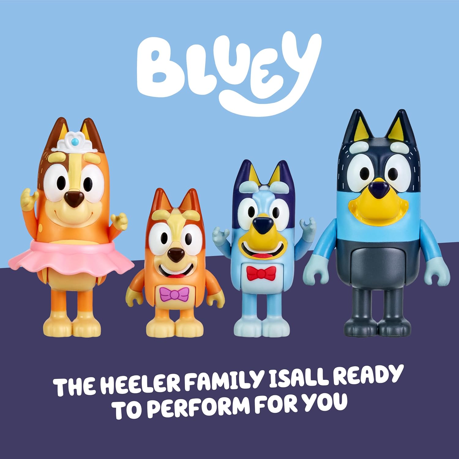 Bluey School Figurine Toys Pack of 4, Articulated Character Toys with Chloe, Rusty, and Calypso Figurines, Small Action Figures for Kids Ages 3+