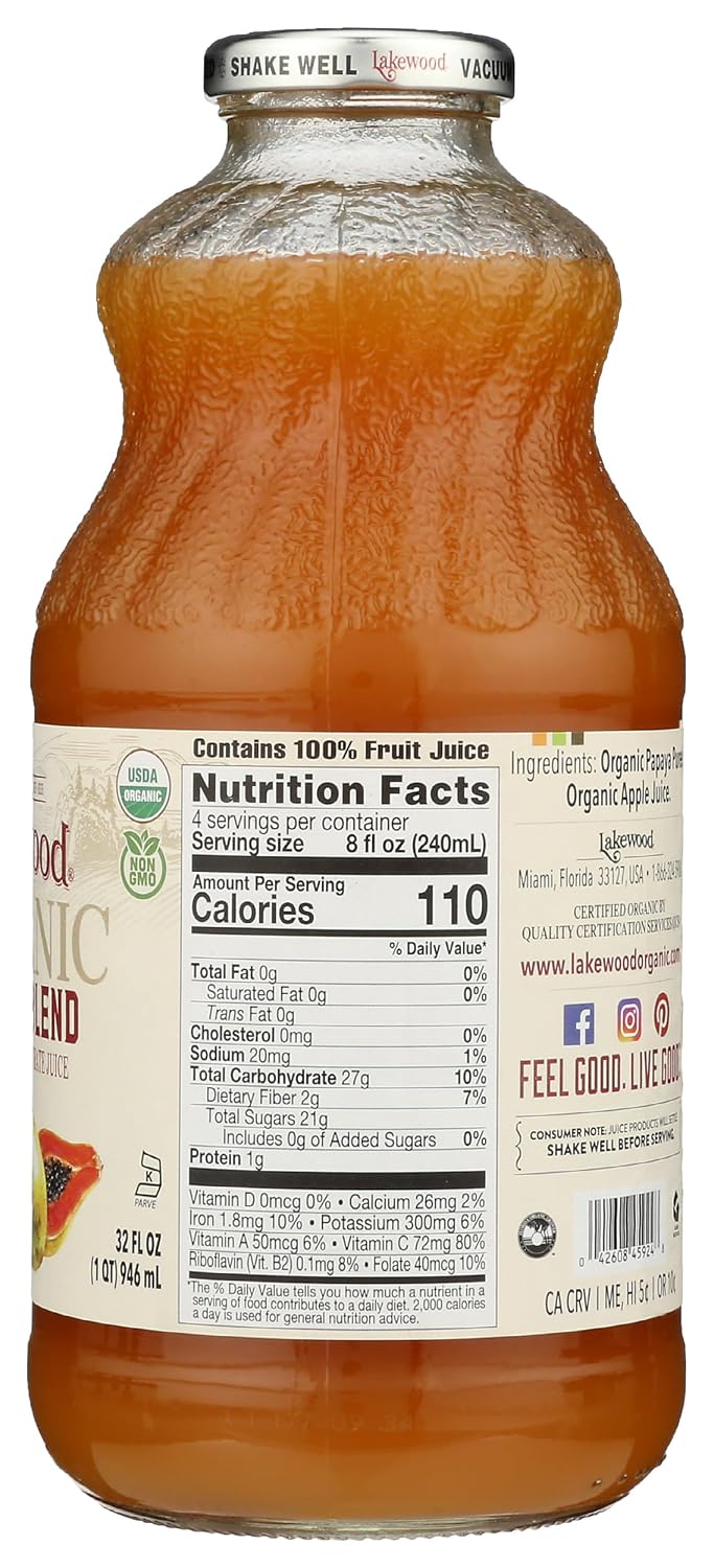 Lakewood Organic Fresh Blends Papaya (1 X 32 FL OZ)