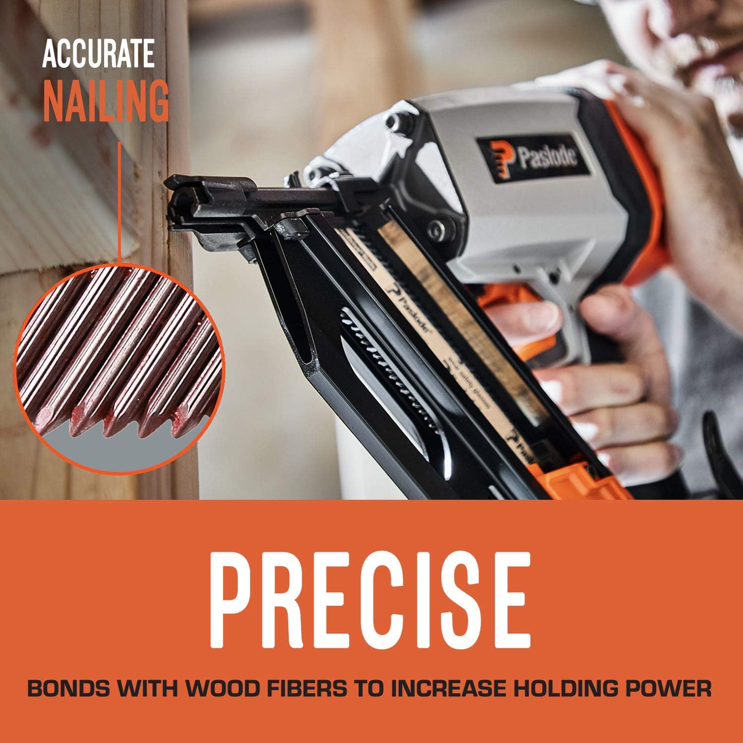 Paslode, Framing Nails, 650830, 30 Degree RounDrive Brite, 3 inch x.131 Gauge, Smooth, 2,500 per Box