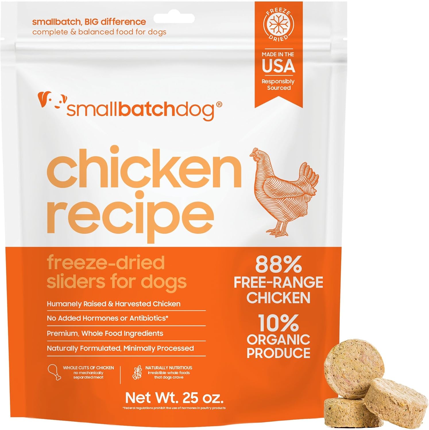 smallbatch Freeze Dried Raw Dog Food, Grass-Fed Beef Recipe, 14 oz | High Protein Dog Food, Grain-Free, Single Protein, for Picky Eaters, Hydrate & Serve, All Life Stages, Puppies & Adult Dogs
