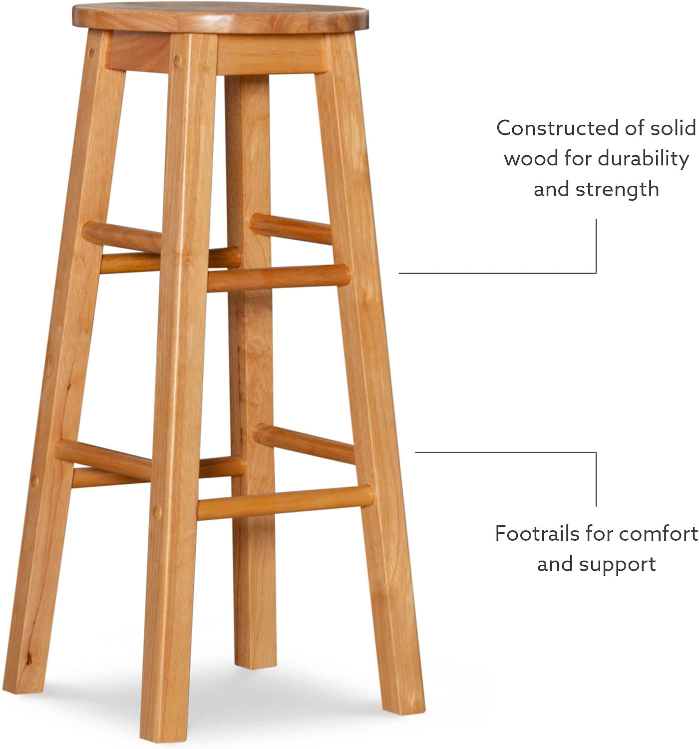 Linon 29-Inch Barstool With Round Seat