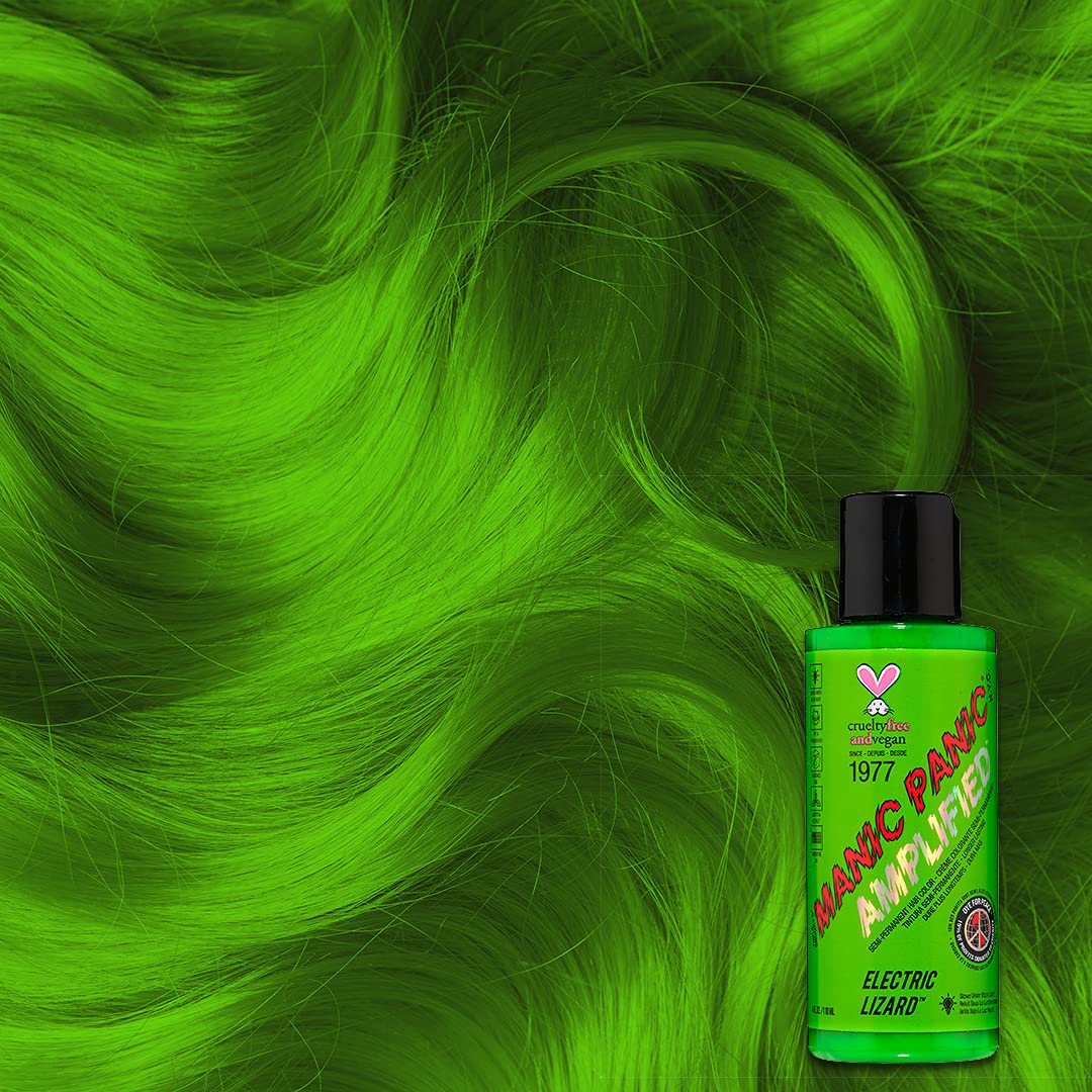 MANIC PANIC Cotton Candy Pink Hair Color - Amplified - Semi Permanent Hair Dye - Bright Pink Cool Toned Color - Glows in Blacklight - Vegan, PPD & Ammonia-Free - For Coloring Hair on Women & Men