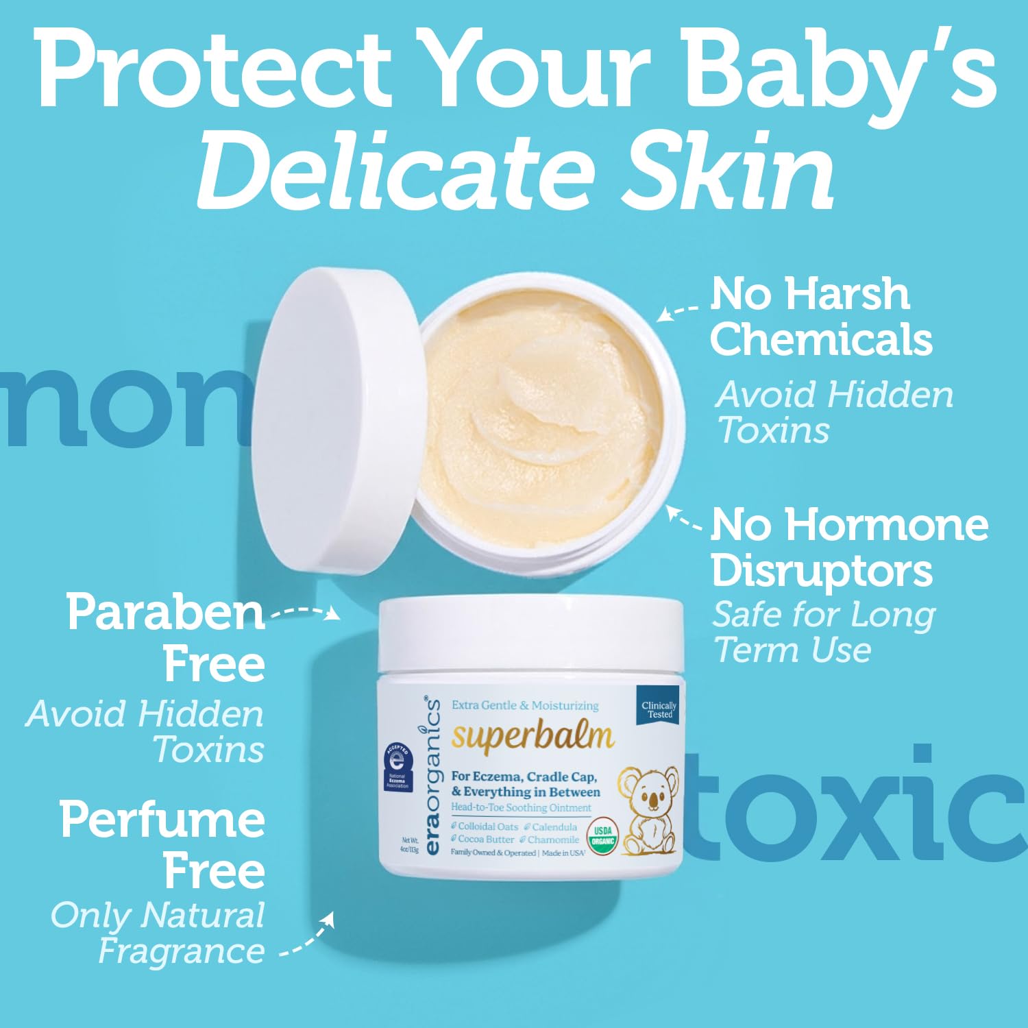 Superbalm USDA Organic Healing Ointment for Baby Eczema & Cradle Cap - 2oz | 100% Natural Soothing Superfood Cream for Toddler & Kids - Eczema, Cradle Cap, Baby Acne & Rashes - Non-Toxic, Fragrance-Free