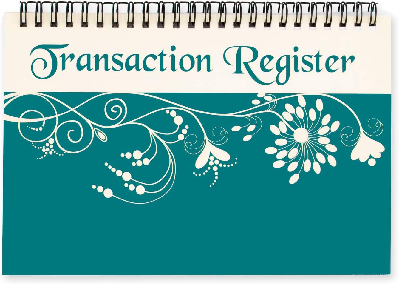 Top Spiral Bound Floral Filigree Checkbook/Transaction Register