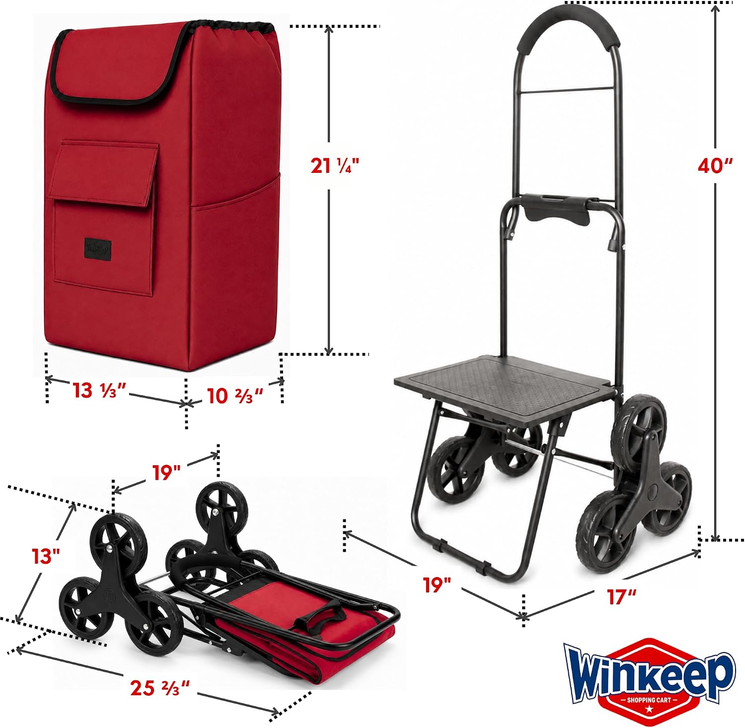 Shopping Cart, Super Loading Grocery Trolley, 220 lbs Capacity
