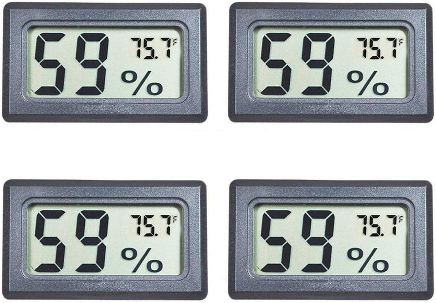 4-Pack Mini Indoor Temperature Humidity Meters Digital Gauge