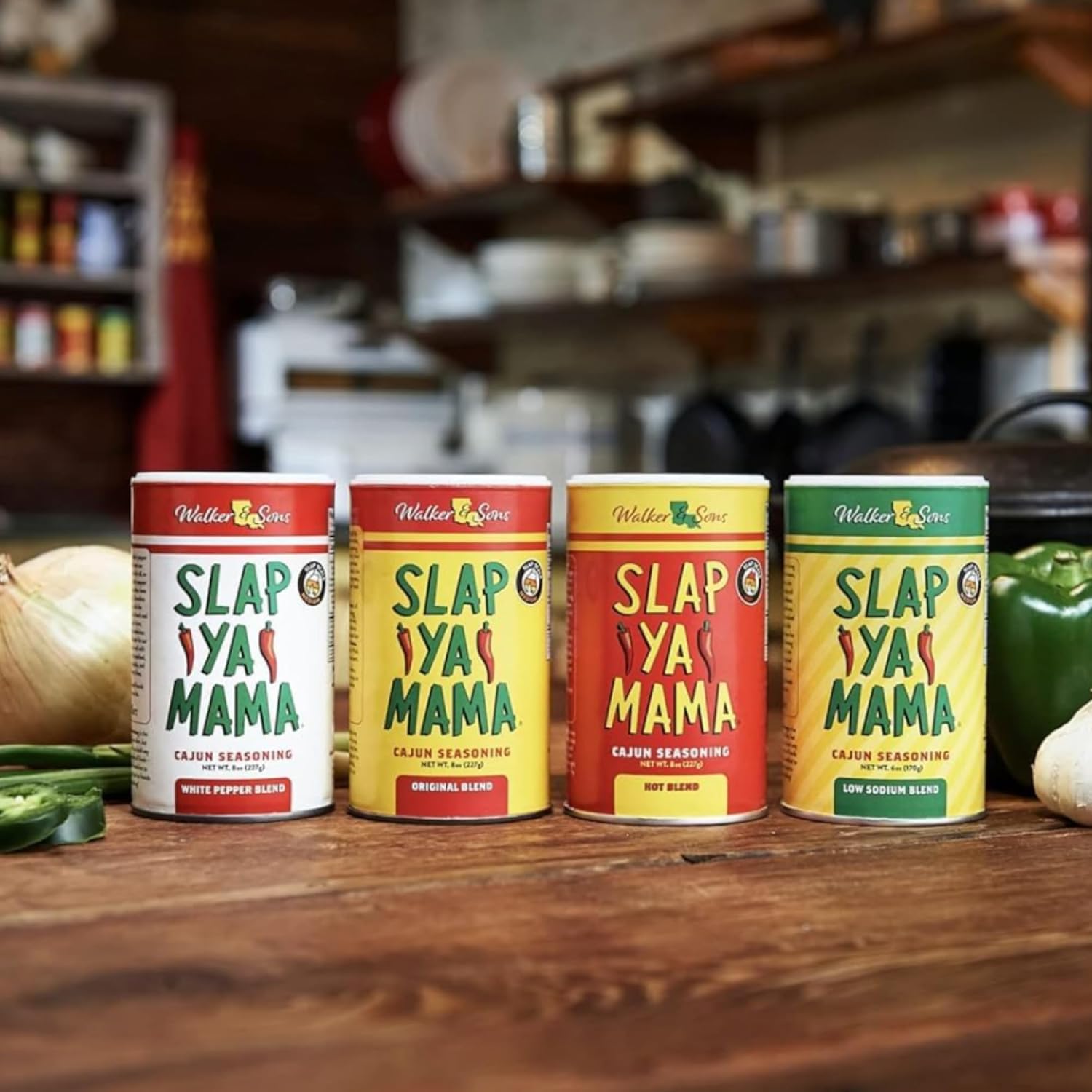 Slap Ya Mama Cajun Seasoning from Louisiana, Hot Blend, No MSG and Kosher, 8 Ounce Can | one 8 oz canister of Hot Blend Cajun seasoning for chicken, seafood, vegetables, grilling, and everyday meals.