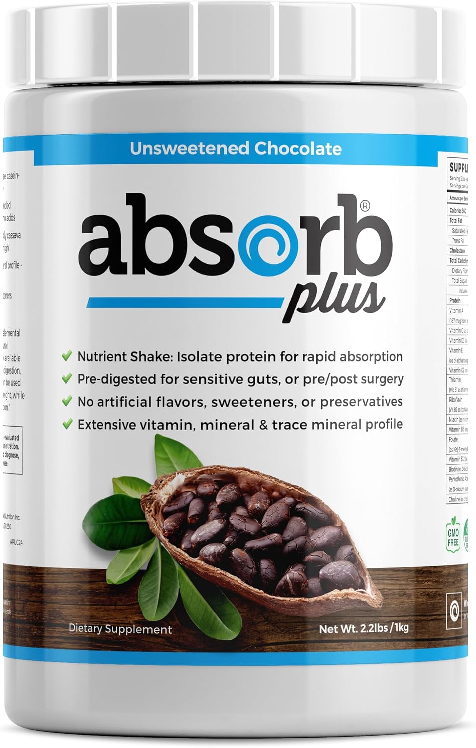 Isolate Protein - Diet Supplement for Improved Gut Health, Extra Nutritional Support, Non-GMO, Gluten-Free, Lactose-Free, Casein-Free (2.2 Lbs, Simply Vanilla)