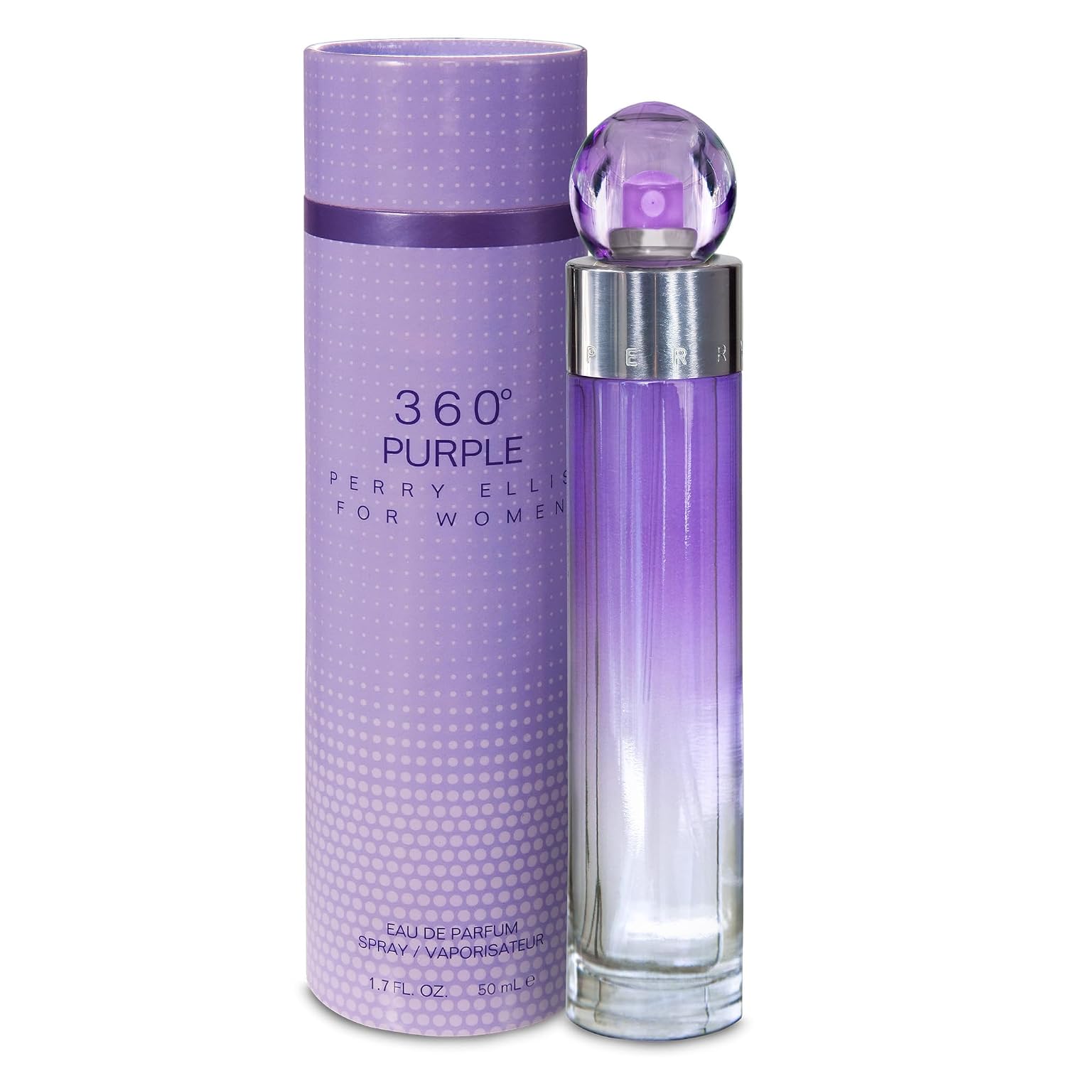 Perry Ellis 360° Purple Eau De Parfum Spray for Women, 1.7 Fl Oz (50 mL) | Perfume for Women, Fruity & Floral Fragrance, EDT, Designer Scent for Her