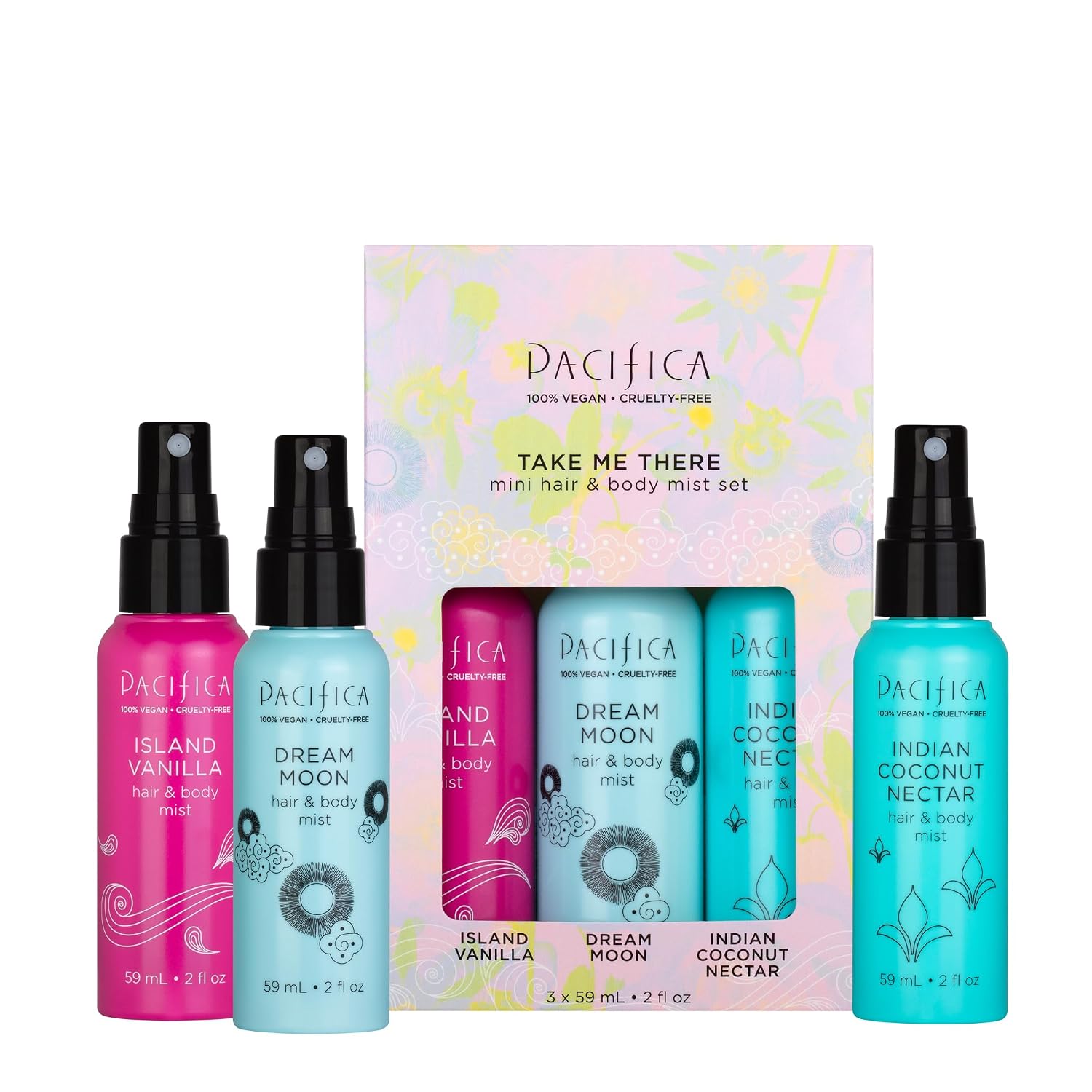 Pacifica Island Vanilla Hair Mist Perfume and Full Body Spray for Women - Fragrance Spray for A Mood-Lifting Experience, Paraben-Free, Clean Beauty No Alcohol, Vegan & Cruelty-Free, 6 oz oz