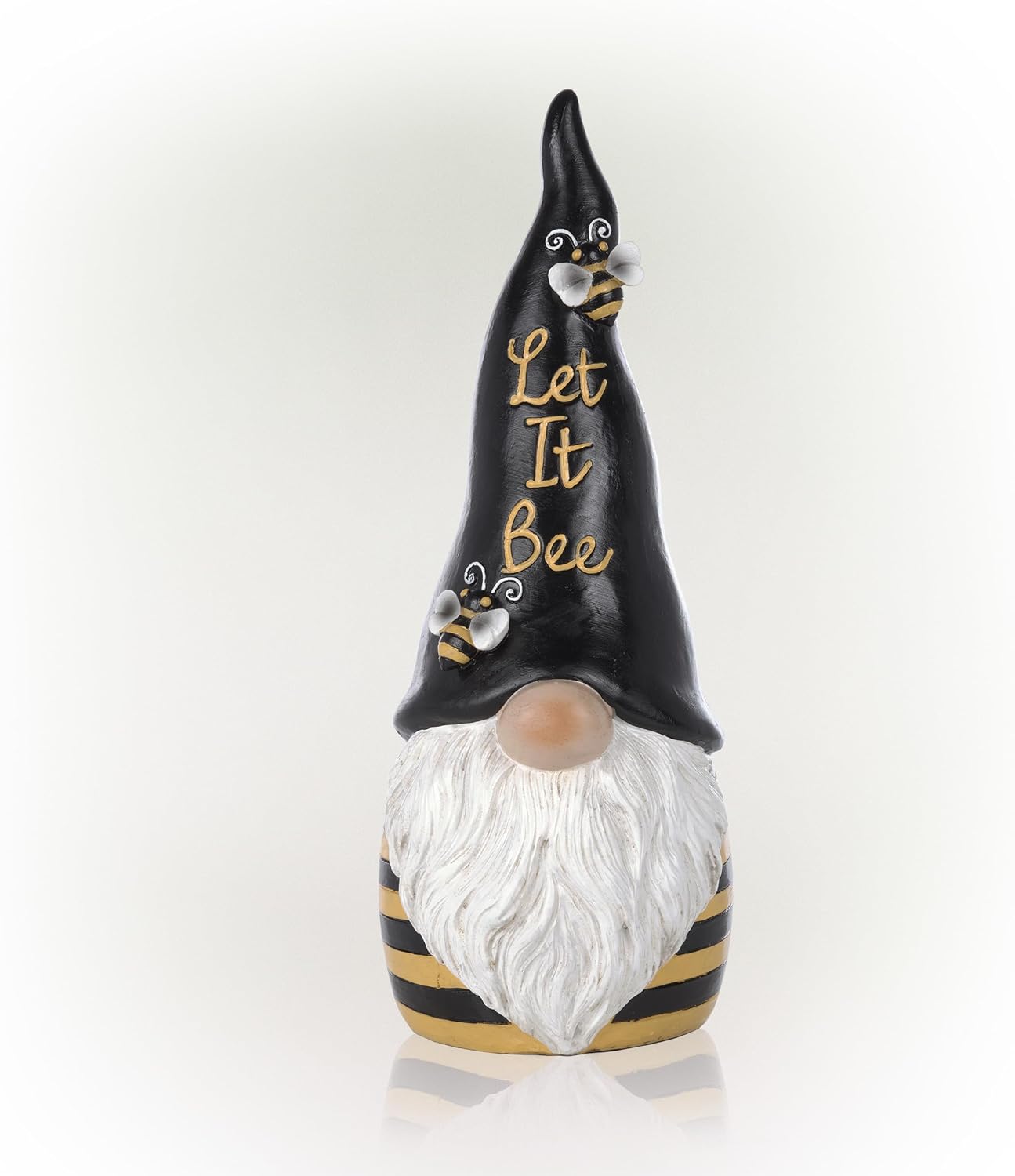 Alpine Corporation 12" Tall Traditional Outdoor Garden Gnome Yard Statue Decoration