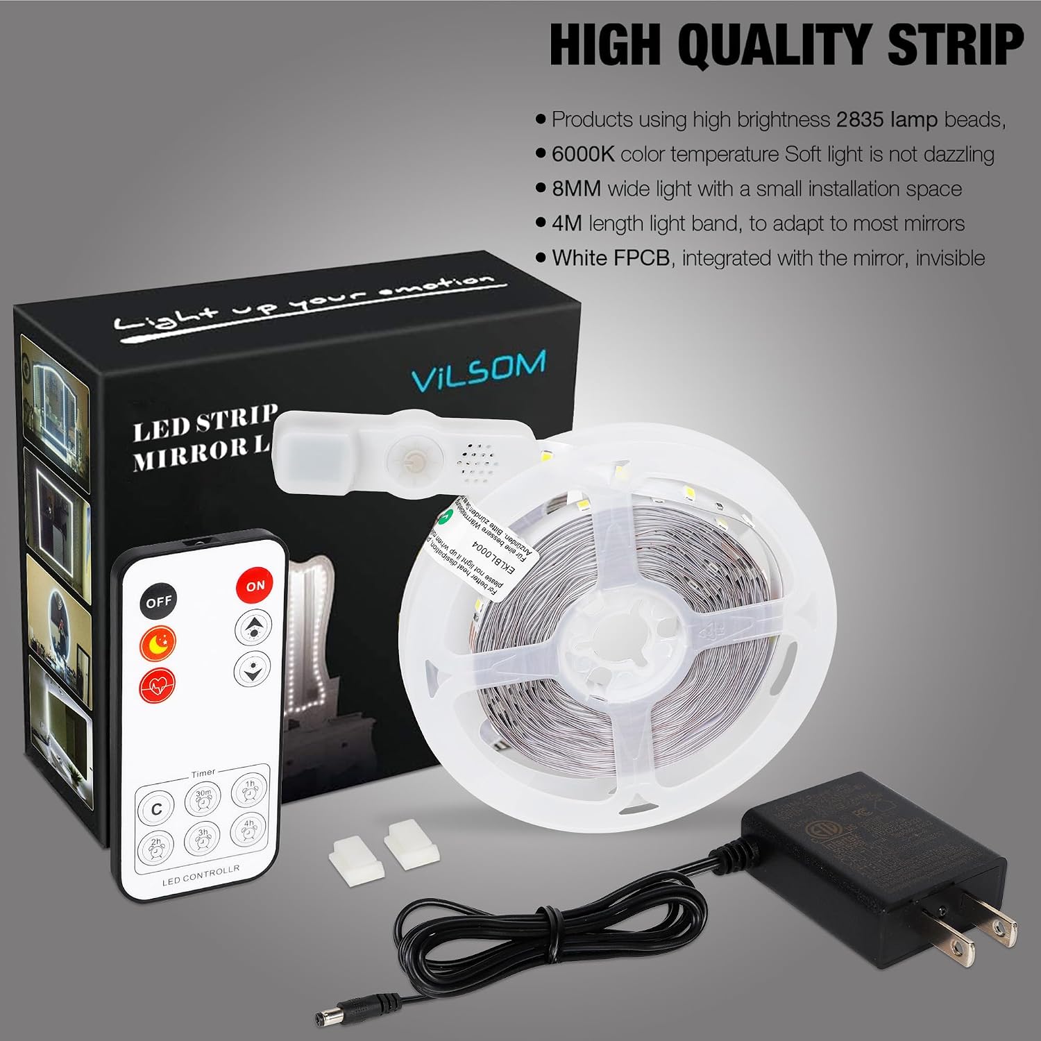 Led Vanity Mirror Lights Kit, ViLSOM 13ft/4M 240 LEDs Make-up Vanity Mirror