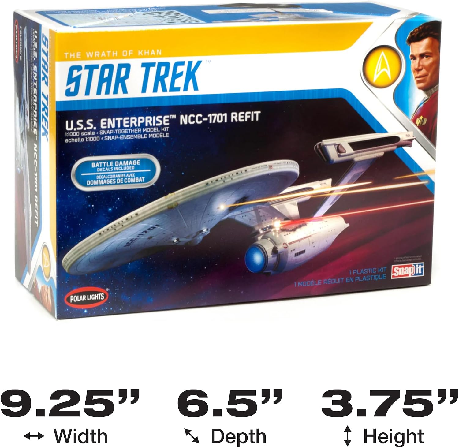 Polar Lights Star Trek U.S.S. Enterprise Refit Wrath of Khan Edition 2T 1:1000 Scale Model Kit