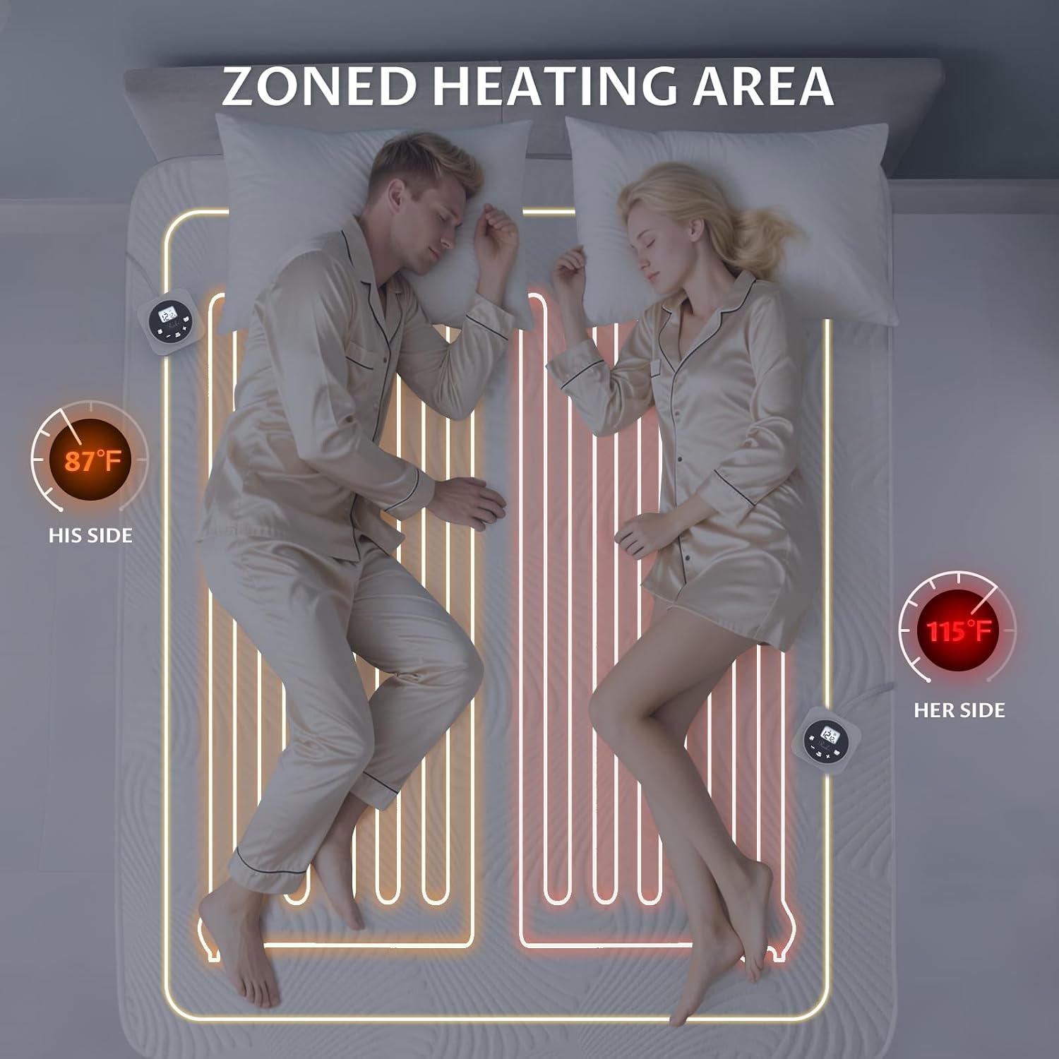 Heated Mattress Pad King, 3D Air Fabric, Preheat & Memory for Cold Winter