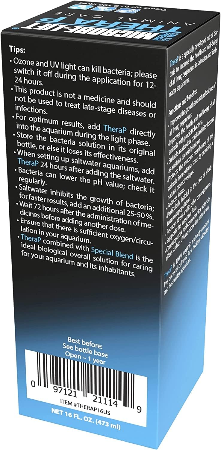 MICROBE-LIFT THERAPH16 TheraP Fish Care Treatment for Freshwater and Saltwater Home Aquariums and Tanks, 16 Ounces