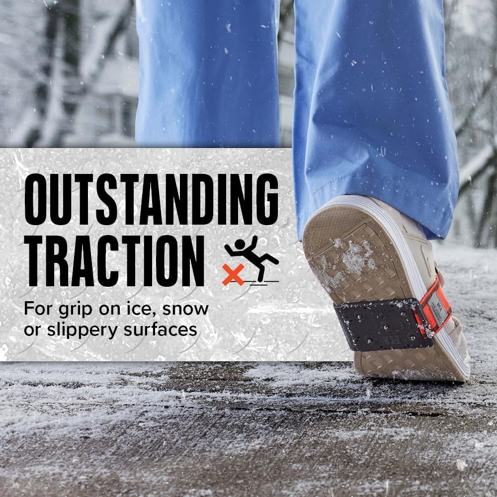 K1 Mid-Sole Ice Cleats for Men & Women - Rotatable Traction Aids For Winter Snow - Hi Vis - Low Profile