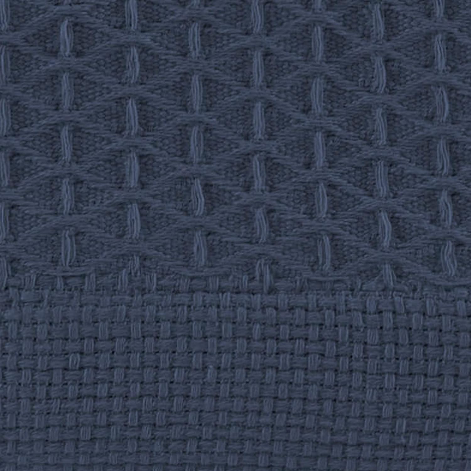 Nautica - Queen Blanket, Diamond Weave Cotton Bedding, Medium-Weight for All Seasons, Oeko-Tex Certified (Baird Navy)