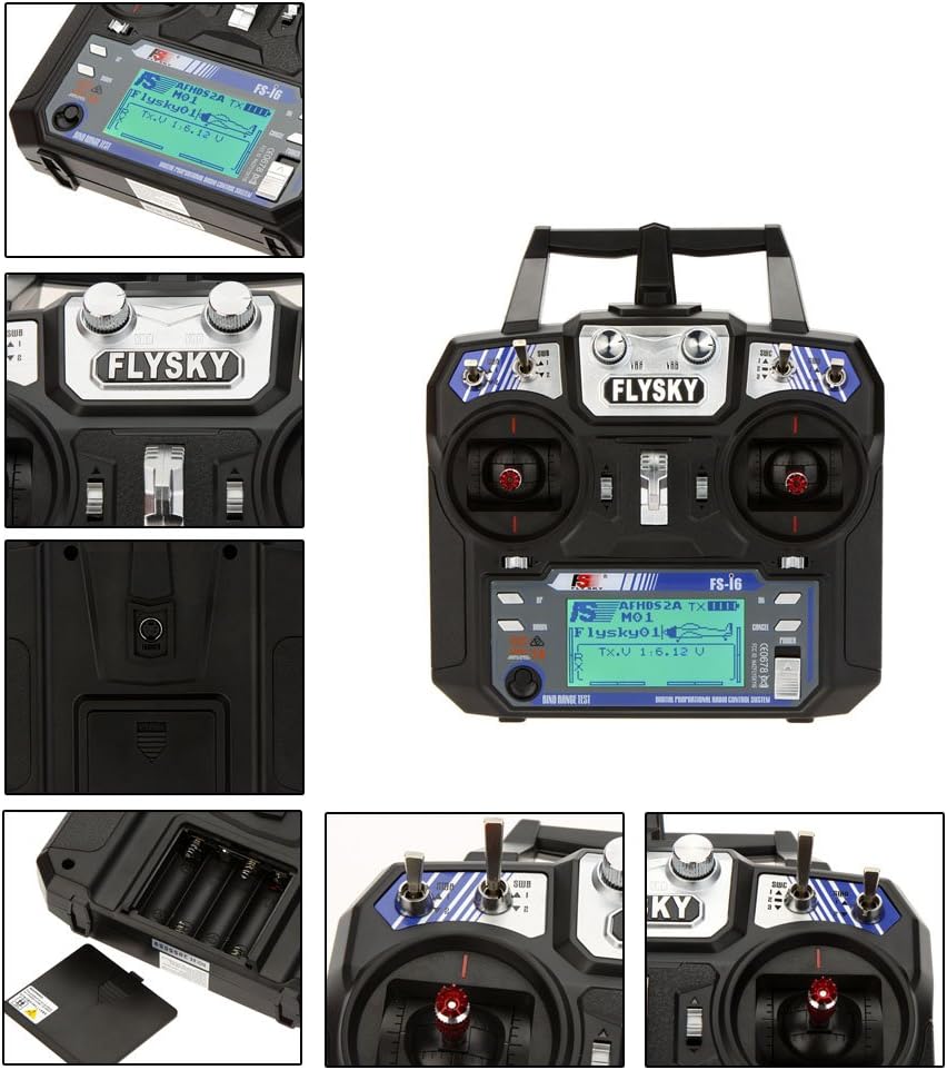 GoolRC Flysky FS-i6 AFHDS 2A 2.4GHz 6CH Radio System Transmitter for RC Helicopter Glider with FS-iA6 Receiver Mode 2