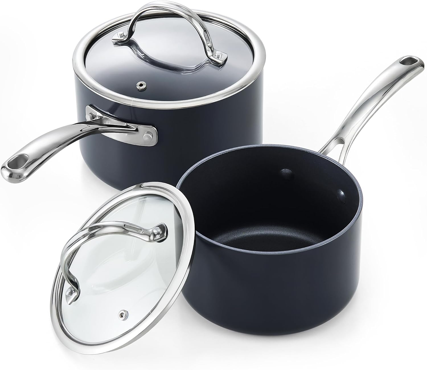 Cooks Standard Classic 2 Quart Hard Anodized Nonstick Saucepan with Glass Lid