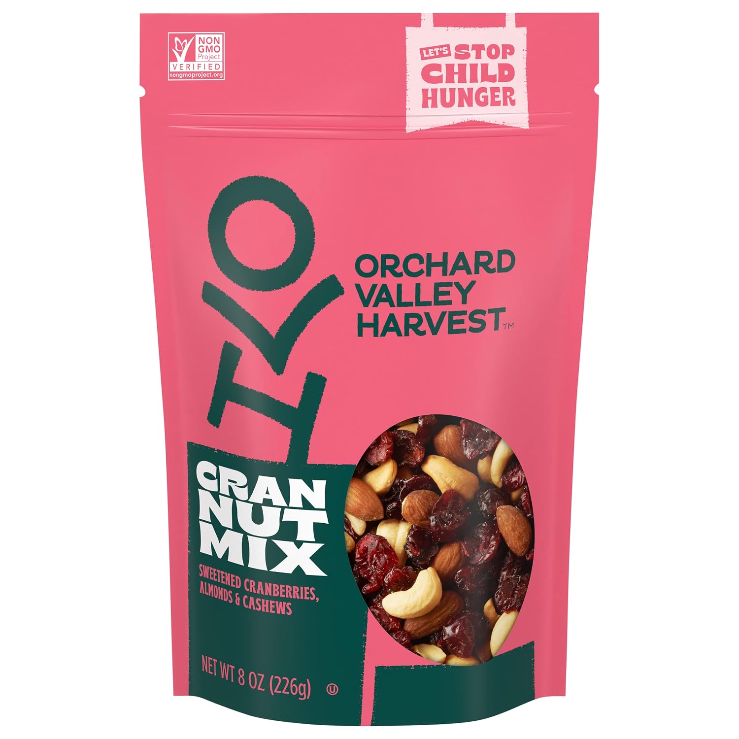 Orchard Valley Harvest Choc Nut Mix Multipack, 1 oz, Pack of 8 | Dark Chocolate Raisins, Almonds & Peanuts, Gluten Free, Stand Up Bag, Non-GMO, 4g Plant Protein, On-The-Go Snack