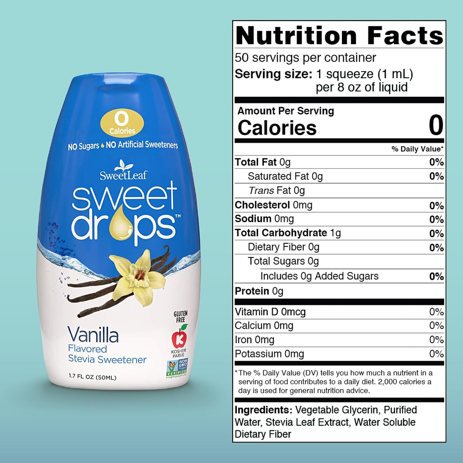 SweetLeaf Stevia Drops Liquid Sweetener, Variety Pack - 1.7 Fl Oz, 4 Pack | Sweet Drops, Stevia Leaf Extract, Zero Calorie, No Erythritol, Sugar Substitute