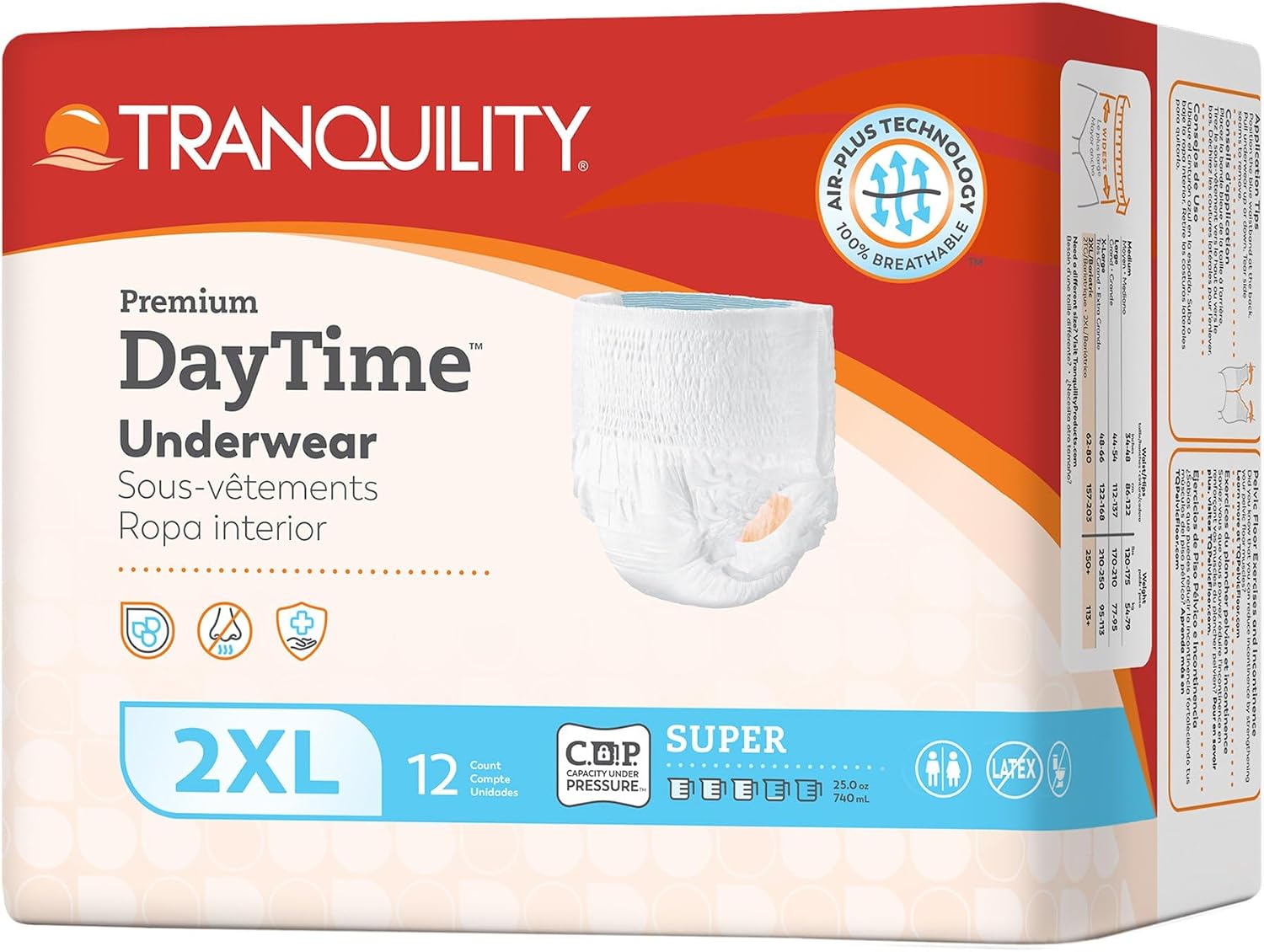 Tranquility Premium Daytime Disposable Absorbent Underwear, L, 54 in, 16 ct | Breathable All-Day Comfort, Adult Diapers