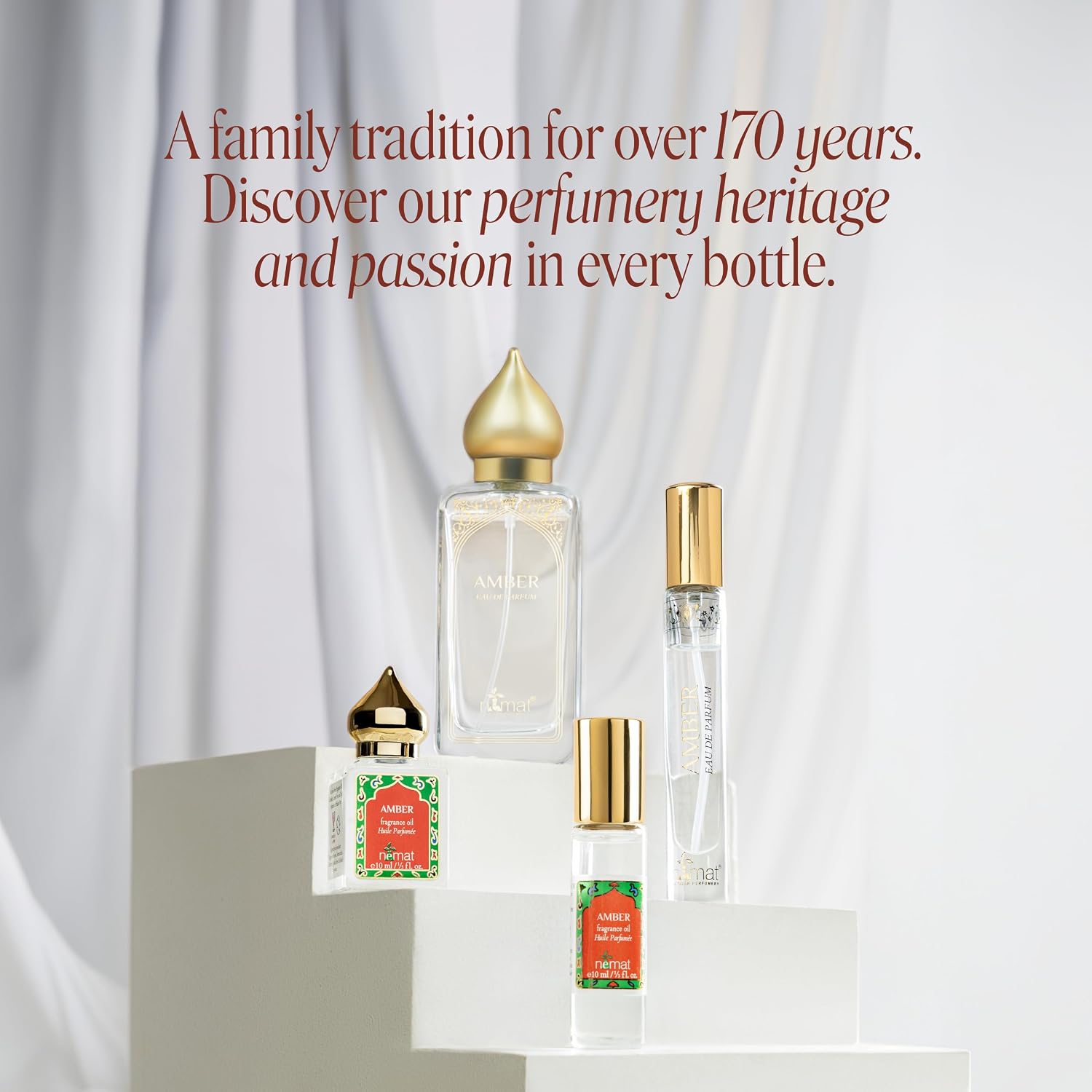 Nemat Amber Eau de Parfum Spray, 50 ml | Eau de Parfum, Long Lasting, Fine Mist Spray, Unisex, 50 ml Bottle