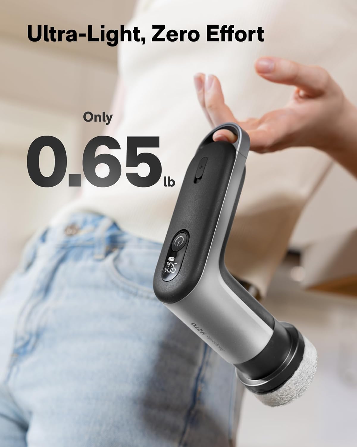 HOTO Grip™ Cordless Electric Spin Scrubber, IPX7 Waterproof, 6 Brush Heads | Lightweight at 0.65 lb, Powerful Cleaning Scrubber, for Bathroom