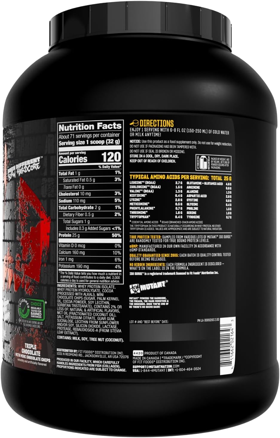 Mutant Hardcore ISO, Whey Protein Isolate, Strawberry Milkshake, 5 lb