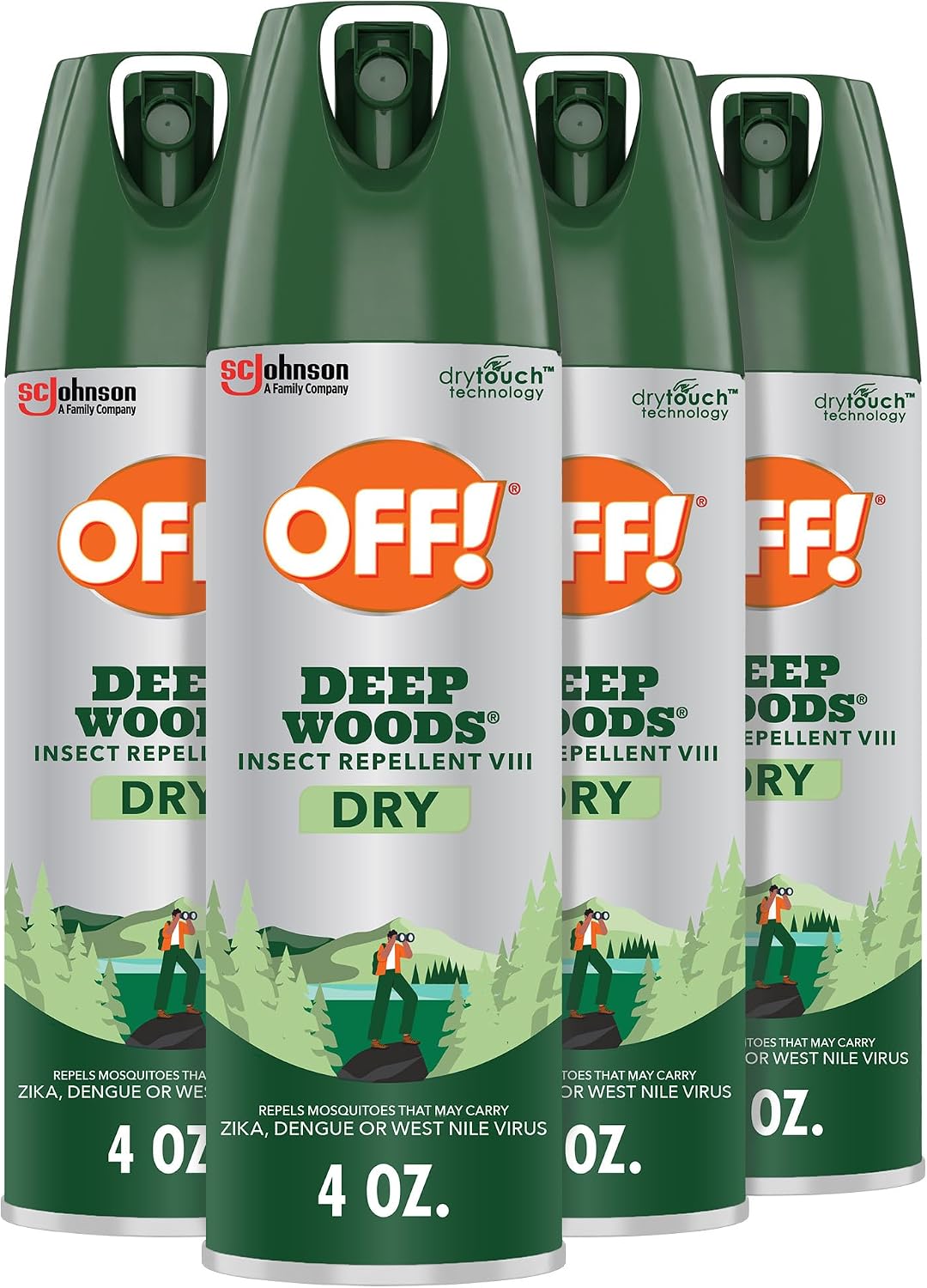 OFF! Deep Woods Insect Repellent Aerosol, Dry, Non-Greasy Formula, Bug Spray with Long Lasting Protection from Mosquitoes and Ticks, 4 Oz, (Pack of 2)