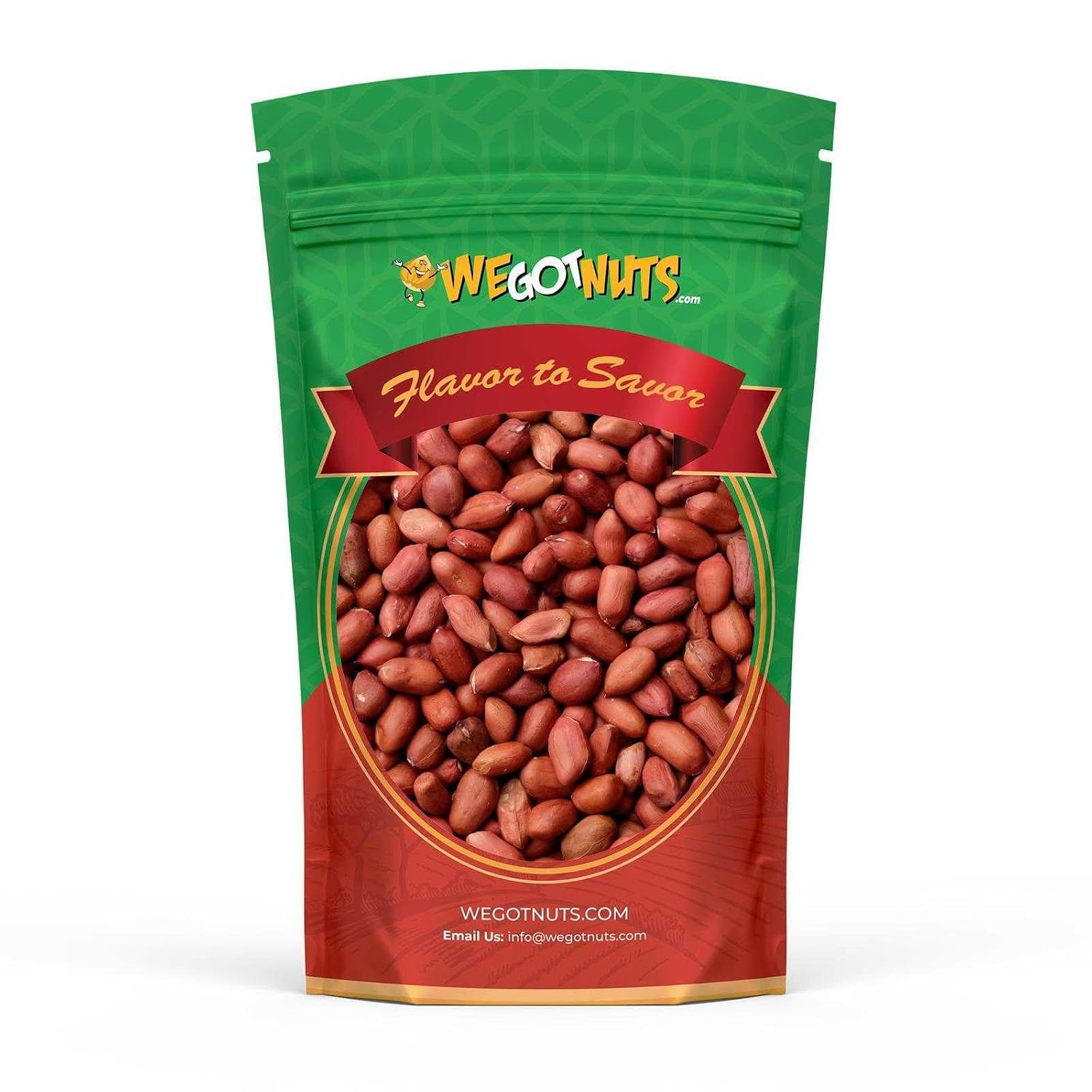 Raw Red skin Peanuts, USA Grown, (Unsalted) 5LB Bag Bulk (80oz) - We Got Nuts