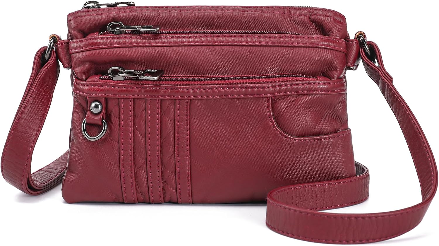 MINICAT Multi Pocket Small Crossbody Purses for Women Everyday Shoulder Bag | Lightweight Organizer, Cross body Bag with Multiple Zipper Pockets, Vegan Leather, Phone Purse for Travel Casual Daily
