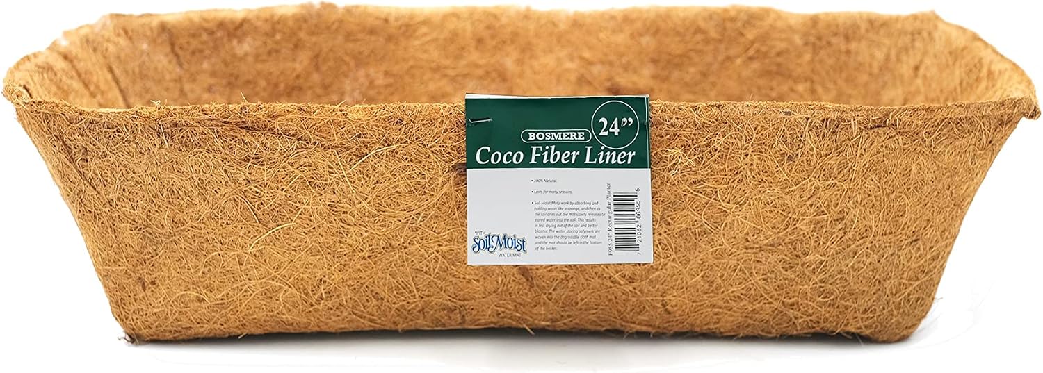 Bosmere F919 Pre-Formed Coco Liner with Soil Moist – 30-Inch Replacement Liner for Window Boxes & Hanging Baskets