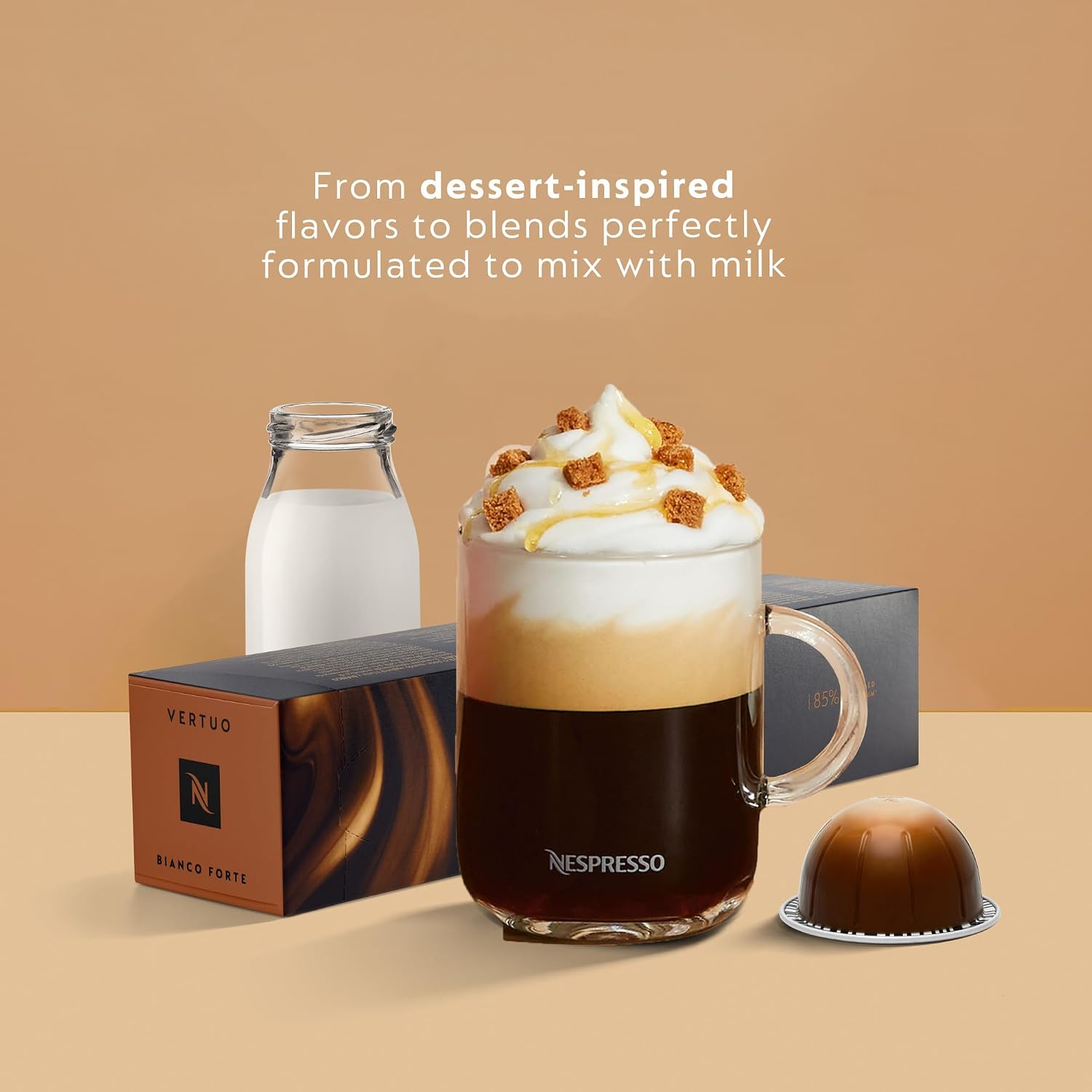 Nespresso Vertuo Plus Coffee & Espresso Maker by De'Longhi, Grey | Grey coffee machine that brews 4 cup sizes: 5 and 8 oz. coffee, plus single and double espresso, at the touch of a button.