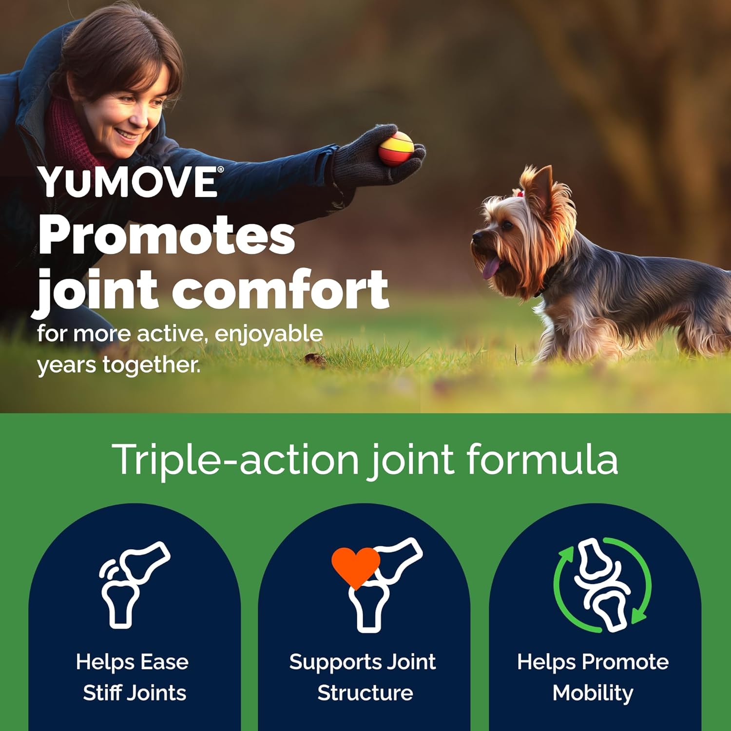 YuMOVE Large Dog Hip & Joint Supplement Soft Chews, Green Lipped Mussel