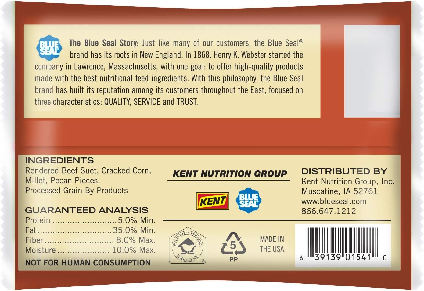 Blue Seal Woodpecker Suet Cake | Suet Cakes for Wild Birds | Melt Resistant | Year-Round Feeding | Food for Wild Birds | Made in The USA | 12 oz