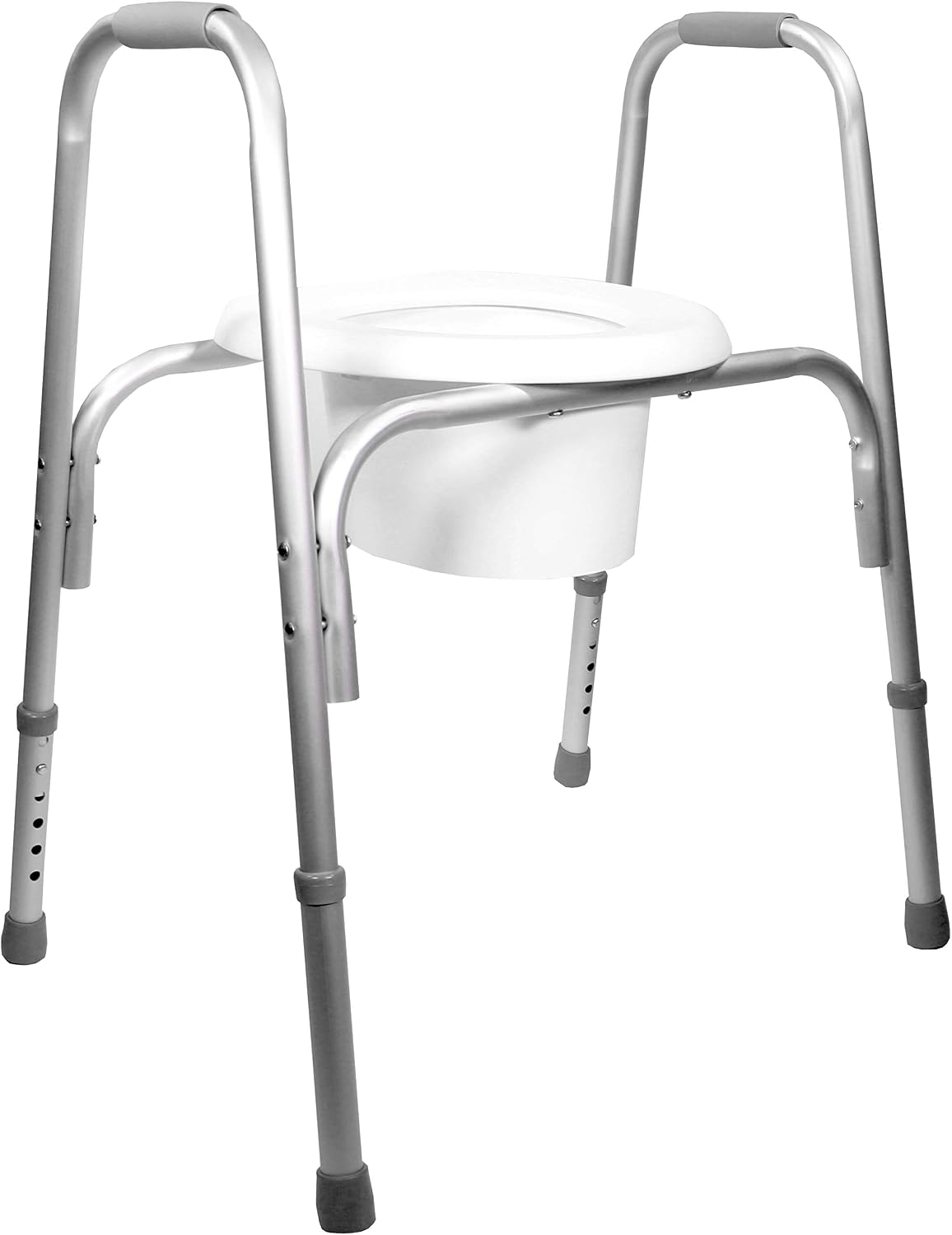 PCP Raised Toilet Seat and Safety Frame, Pre-Assembled Tool Free, Secure Adjustable Height, Made in USA, Regular