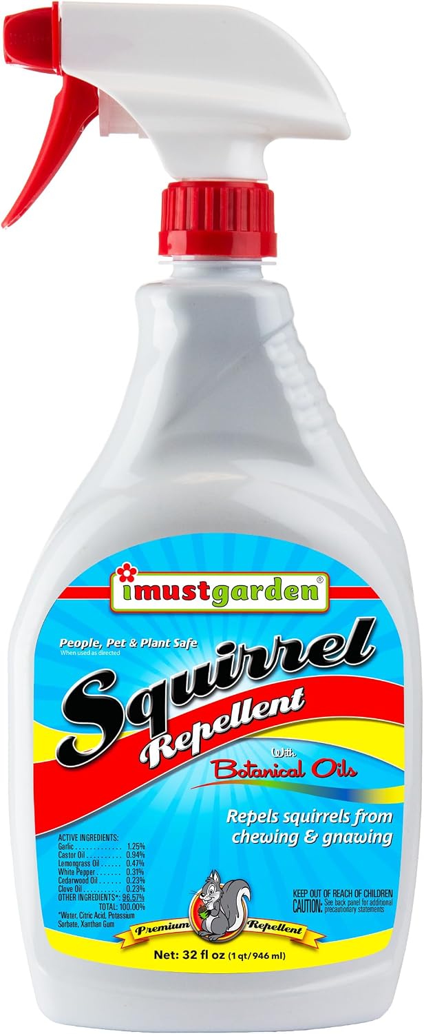 I Must Garden Squirrel Repellent: Stops Chewing on Plants/Furniture - 1 Gal