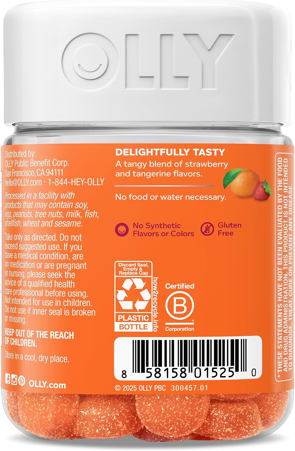 OLLY Laser Focus Gummy Supplement,* Ginseng Extract, Alpha GPC - 36 Count