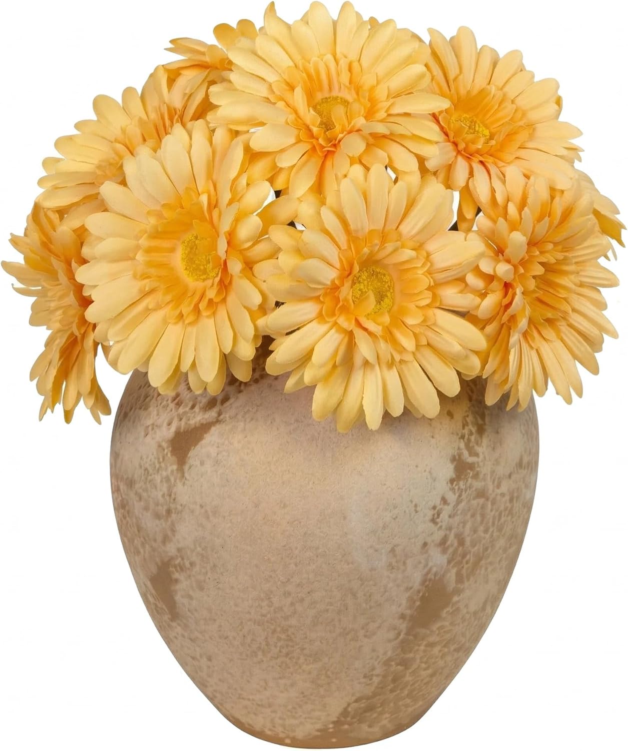 TOPIA Artificial African Daisies Flowers African Daisy Silk Flowers Artificial Gerbera Daisies Pack of 10 (Yellow)
