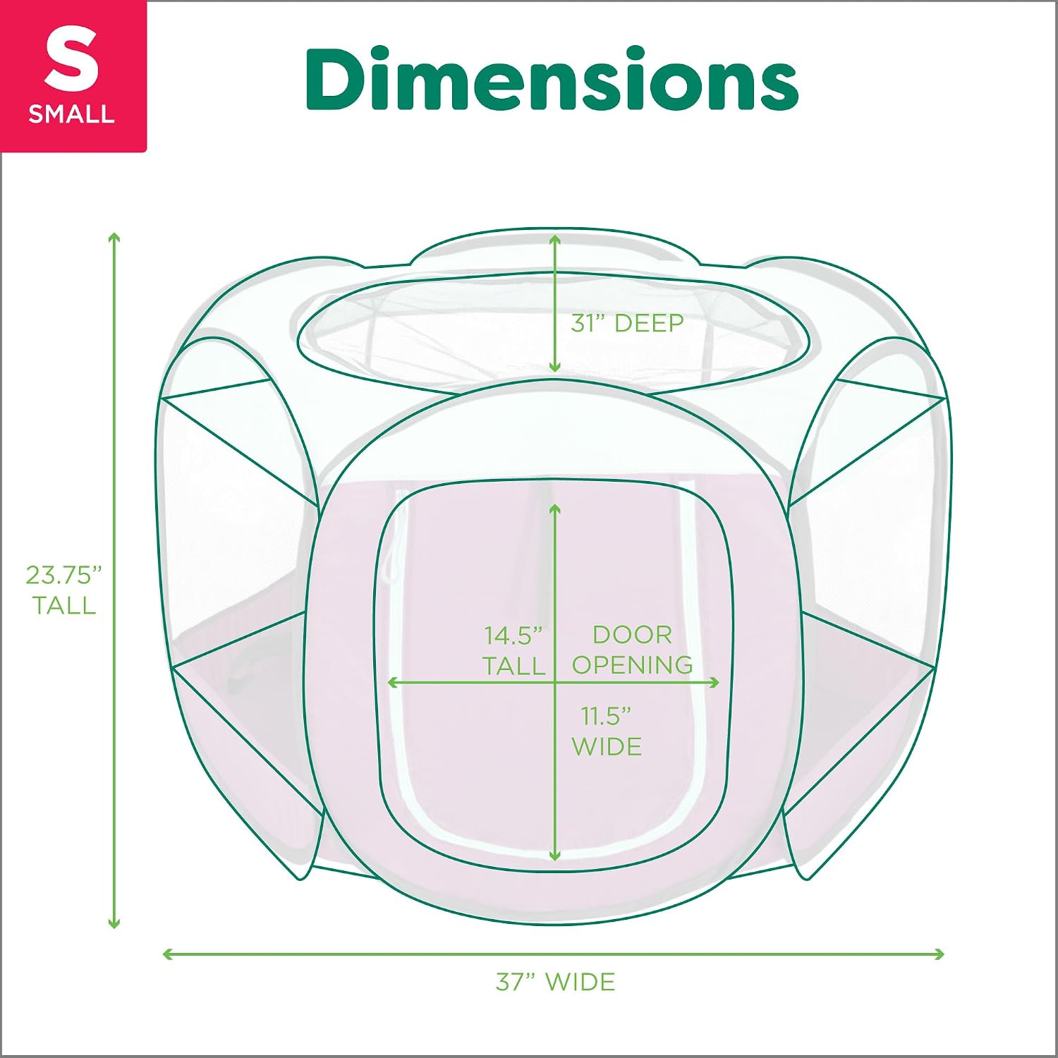 Furhaven Portable Dog Playpen Cat Tent, Pet playground,Kennel foldable indoor outdoor zippered puppy crate - Hunter Green, Medium
