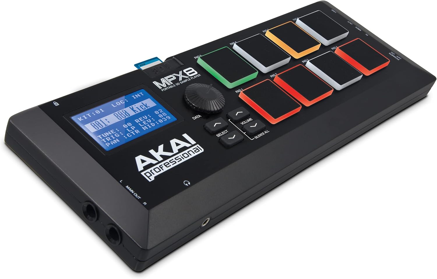 Akai Professional MPX8 USB MIDI Sample Pad Controller | 8 Velocity-Sensitive Pads, MIDI Connectivity, SD Card Slot, for Sampling and Beat Making
