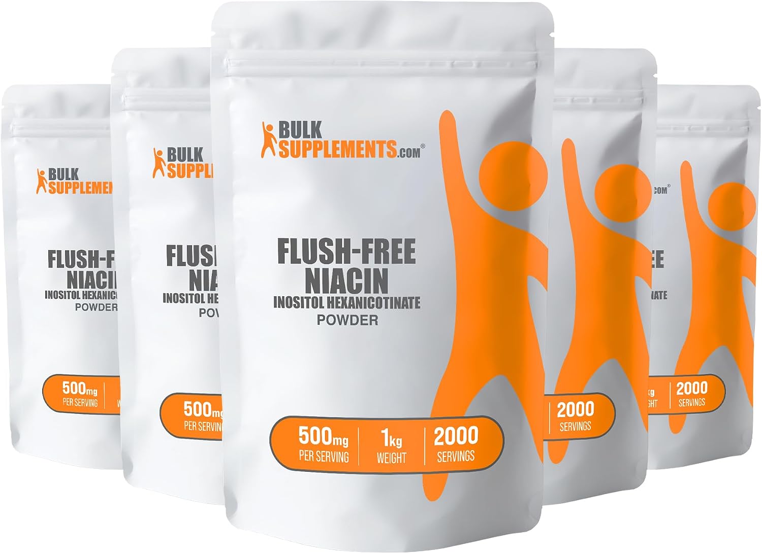 BulkSupplements.com Flush Free Niacin Powder - as Inositol Hexanicotinate, Vitamin B3 Supplement, Niacin 500mg Flush Free - Gluten Free, 500mg of per Serving, 250g (8.8 oz) (Pack of 1)